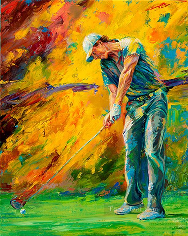 impressionism yellow golfer Oil Paintings